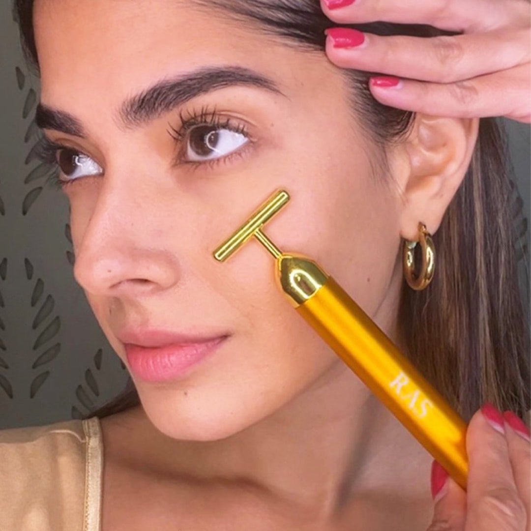 24K Gold Energy T-Bar Face Massager 🔥